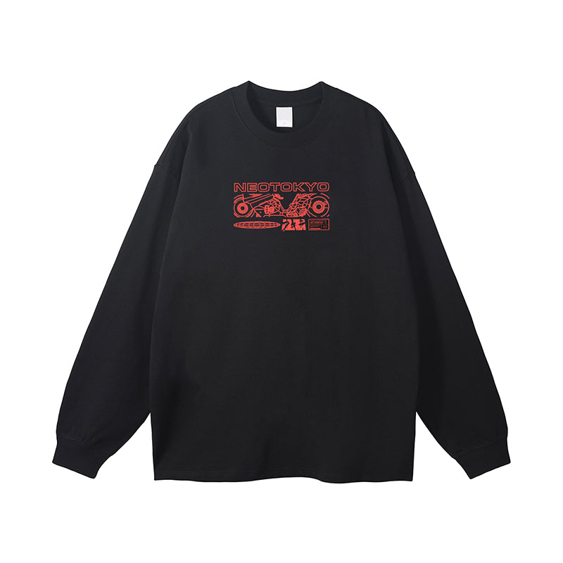 Pure Cotton Akira Anime Estetisk Langermet T-skjorte