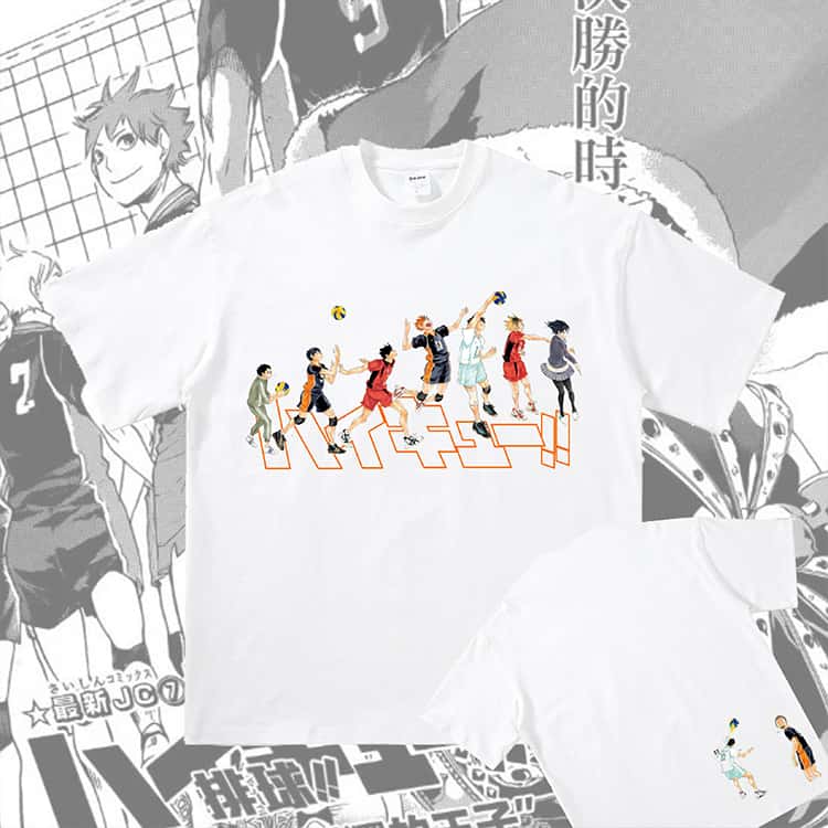 Haikyuu-T-Shirt aus reiner Baumwolle