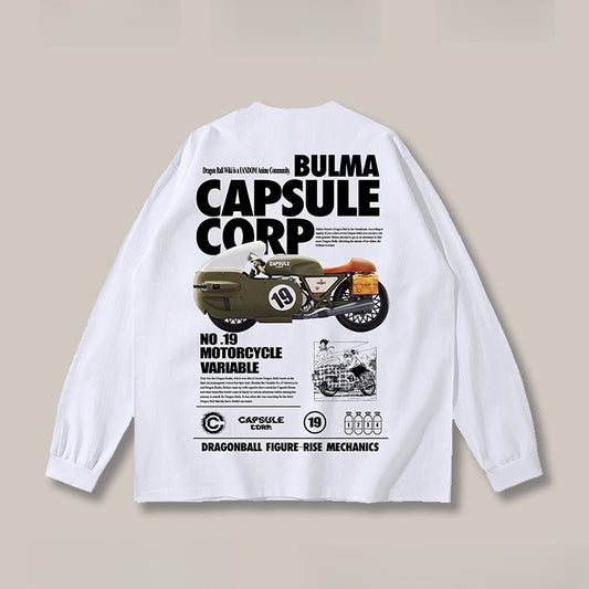 Pure Cotton Dragon Ball Bulma's 19 Motorcycle T-shirt
