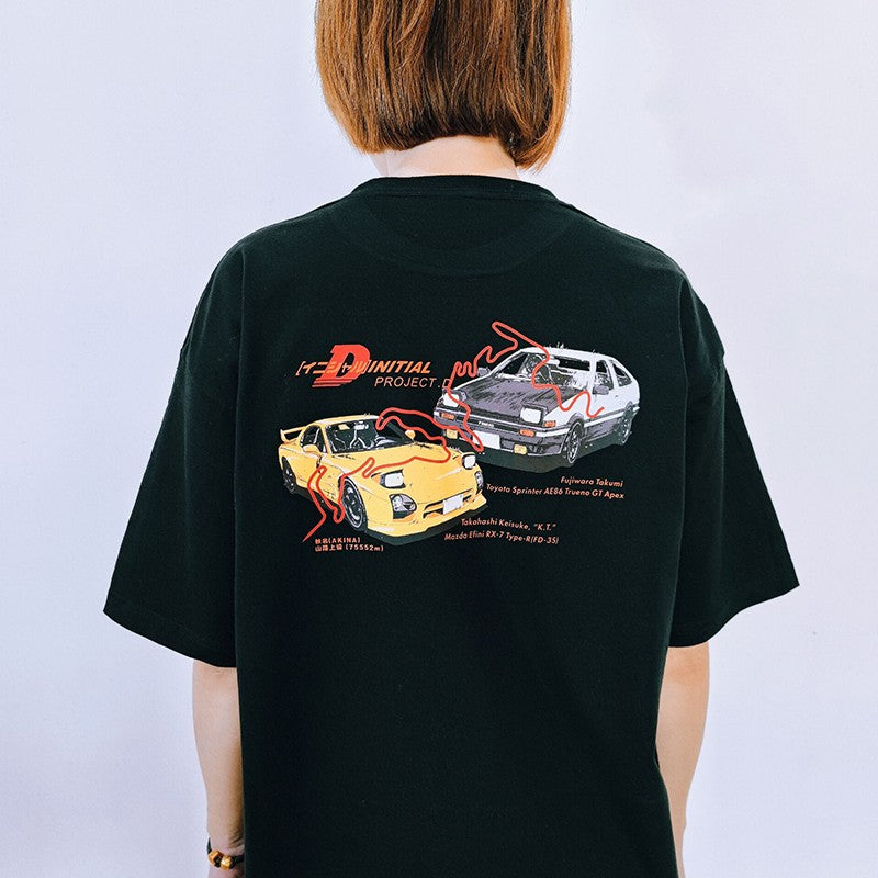 تي شيرت قطني خالص بحرف D AE86