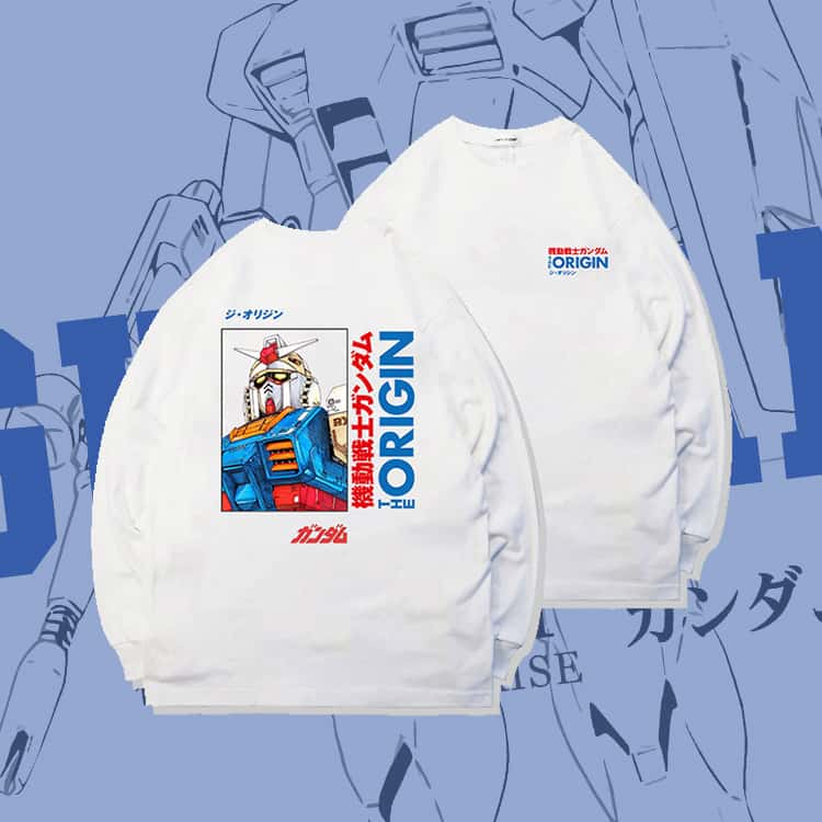 T-shirt à manches longues en pur coton Mobile Suit Gundam