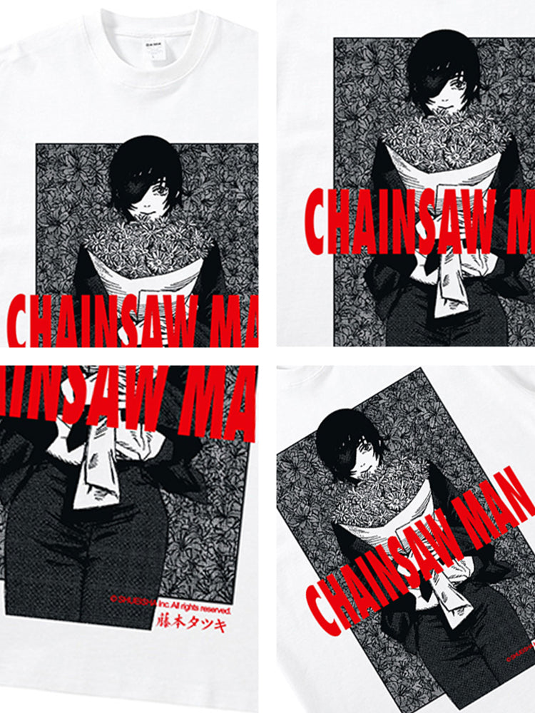 تيشيرت رجالي من القطن الخالص بطبعة منشار كهربائي