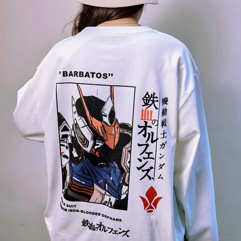 Pure Cotton mobildragt Gundam Barbatos langærmet T-shirt