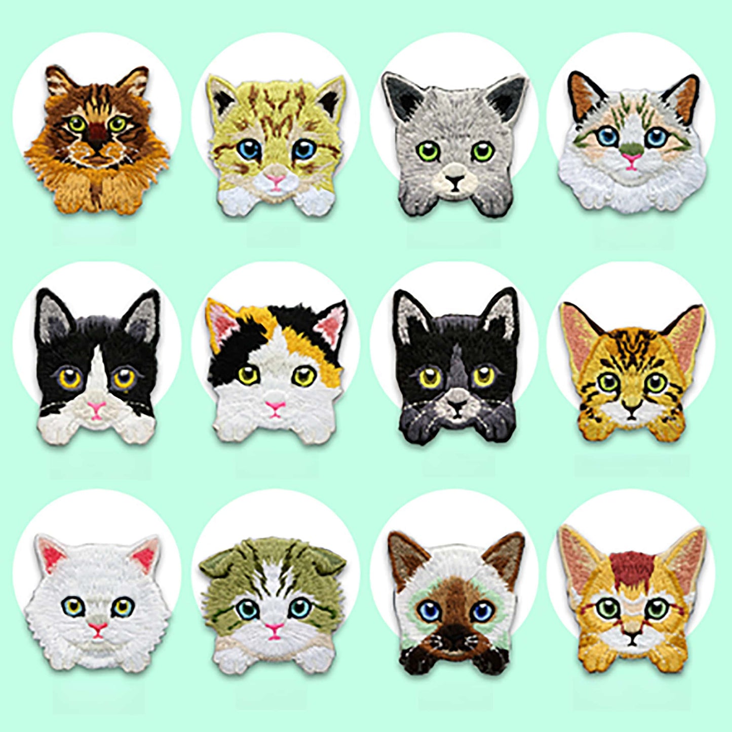 Sommer-T-Shirt aus reiner Baumwolle mit Kawaii-Katzenstickerei