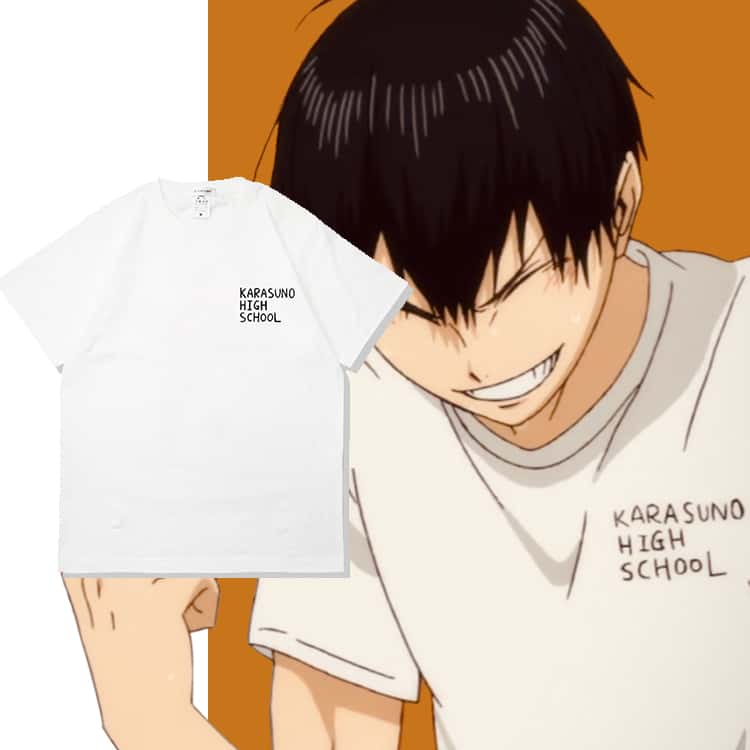 Haikyuu Karasuno High School Sommer-T-Shirt aus reiner Baumwolle