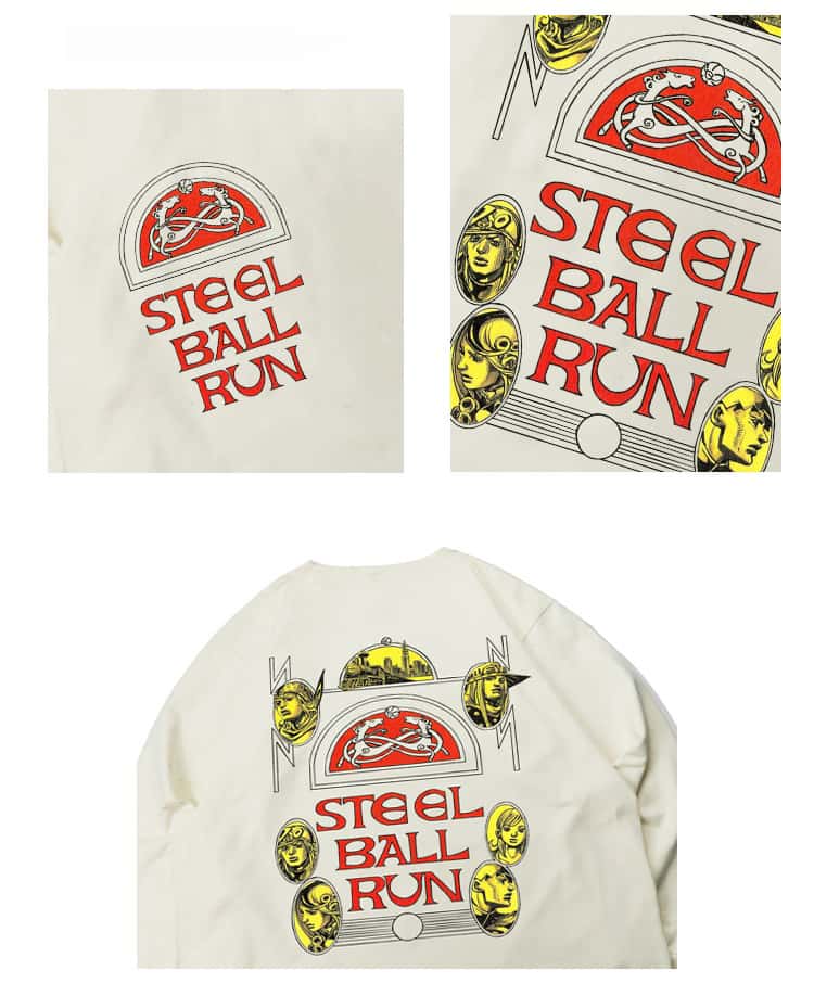 Maglietta a maniche lunghe in puro cotone di JoJo's Bizzare Adventure Steel Ball Run