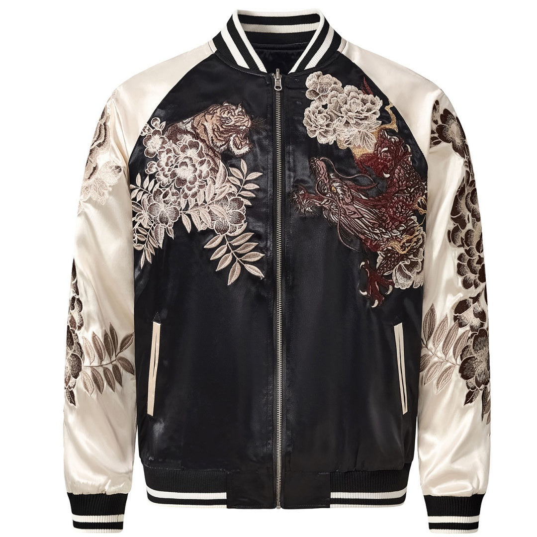 Dragon & Tiger Clash Satin Jacket