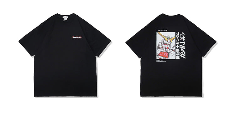 Camiseta de algodão puro Mobile Suit Gundam Unicorn