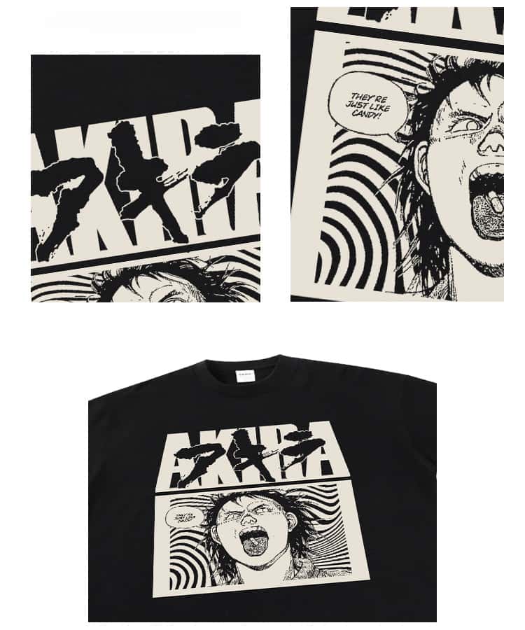 Langärmliges Akira Anime-T-Shirt aus reiner Baumwolle