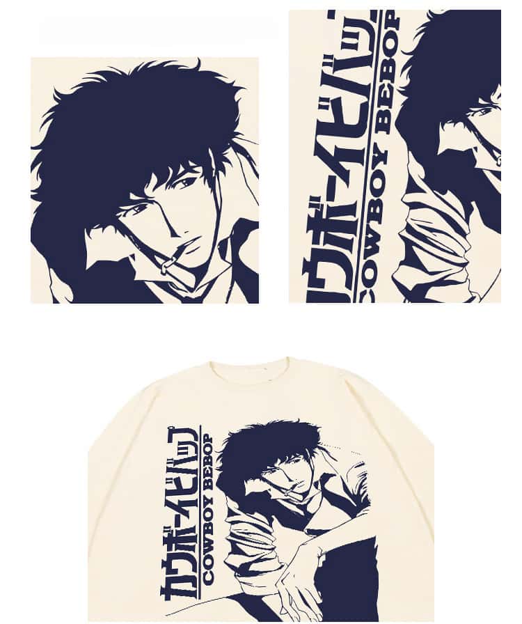 Cowboy Bebop Langarm-T-Shirt aus reiner Baumwolle