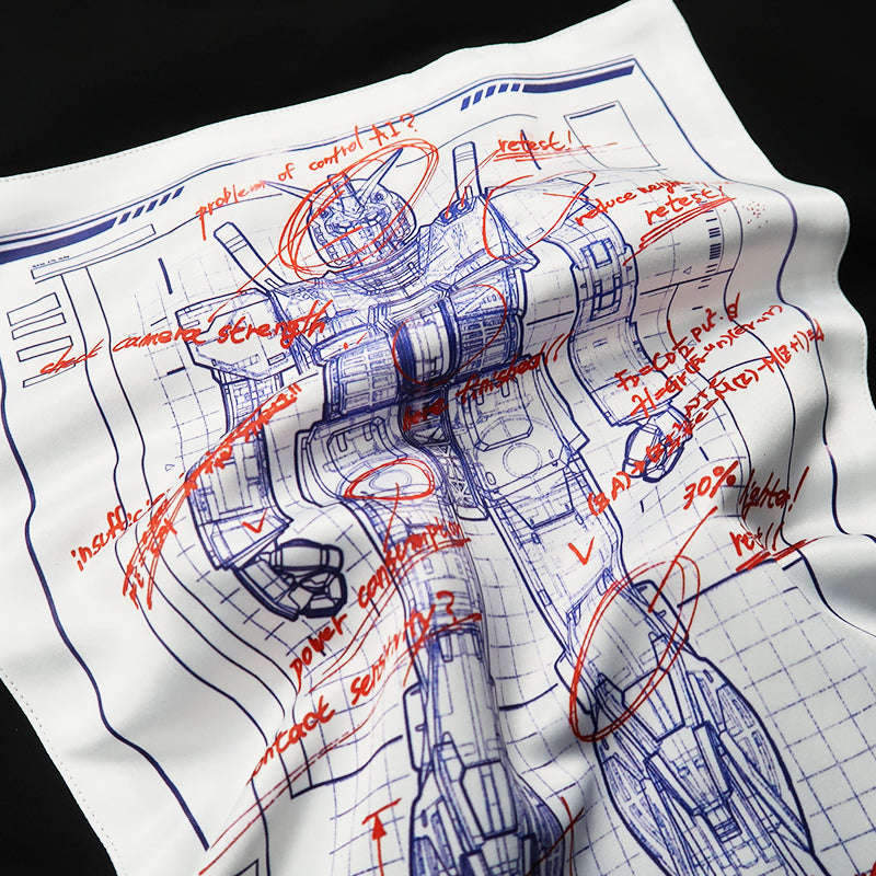 T-shirt en pur coton avec croquis de Mobile Suit Gundam