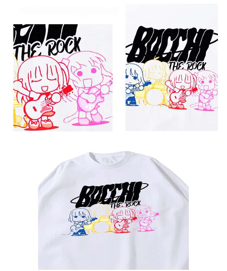 T-shirt à manches longues en pur coton Bocchi The Rock Anime