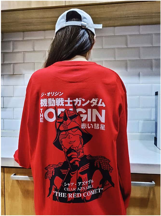 Pure Cotton mobildress Gundam "The Red Comet" Langermet T-skjorte