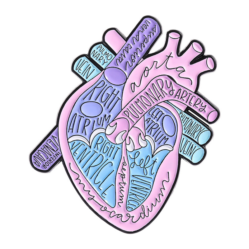 Anatomical Heart Medical Enamel Pins