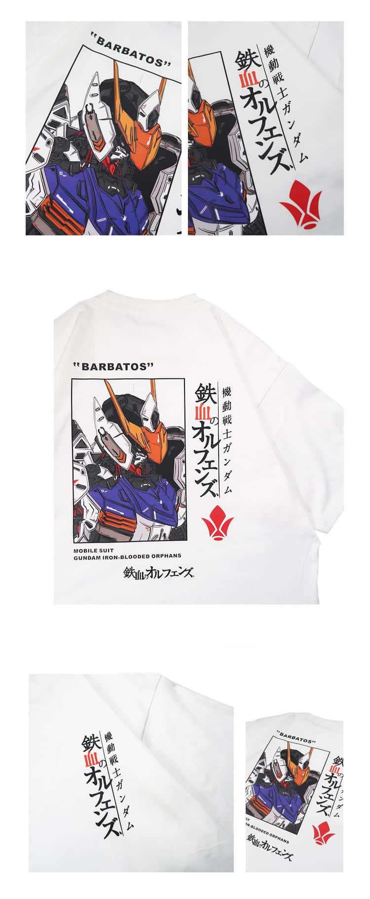 Pure Cotton Mobile Suit Gundam Barbatos T-paita