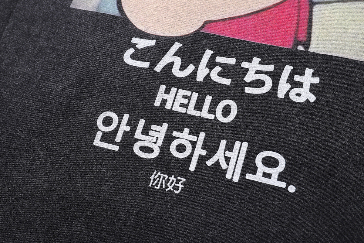 Ren bomull Doraemon Nobi Nobita DTG T-shirt med tryck