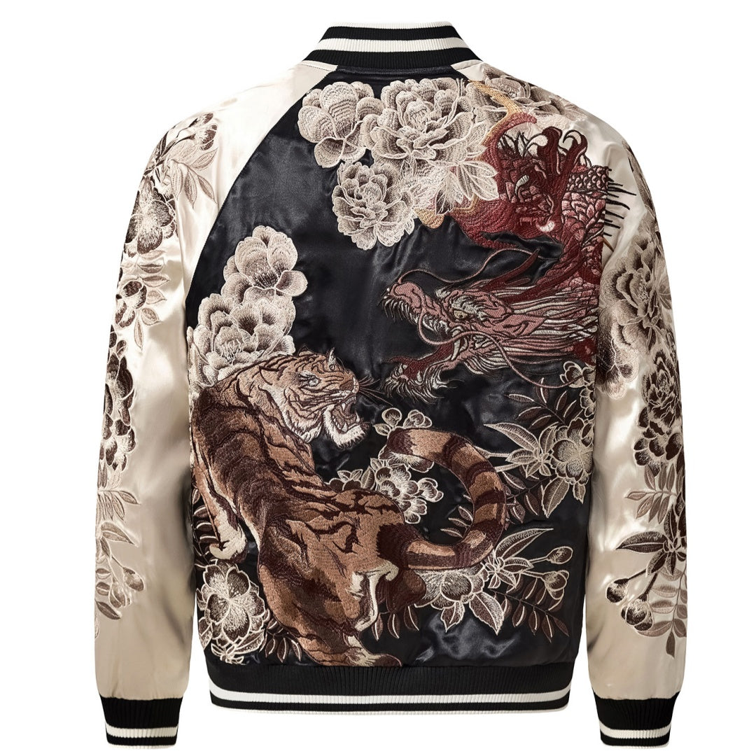 Dragon & Tiger Clash Satin Jacket