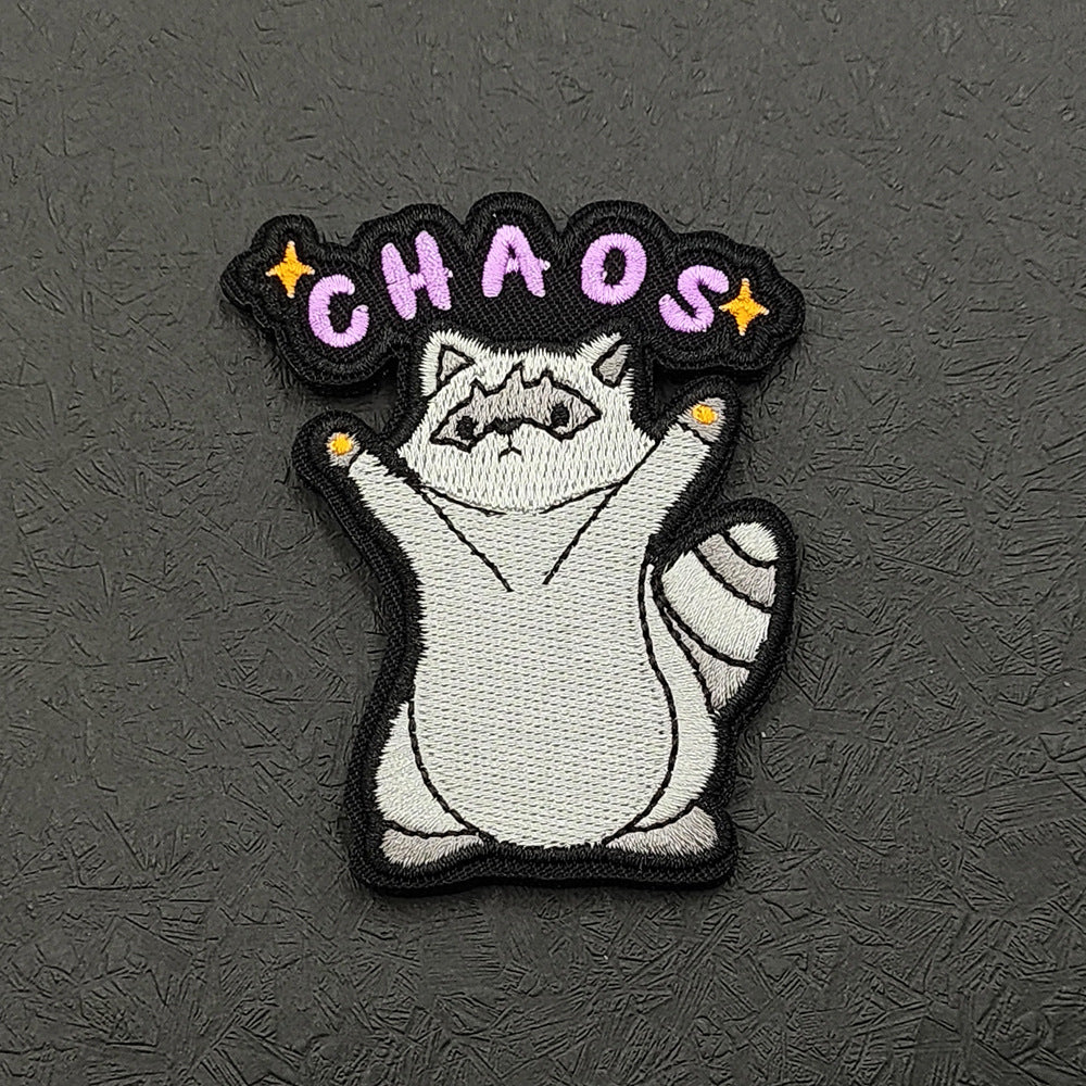 Chubby Cat & Raccoon Embroidered Morale Patch