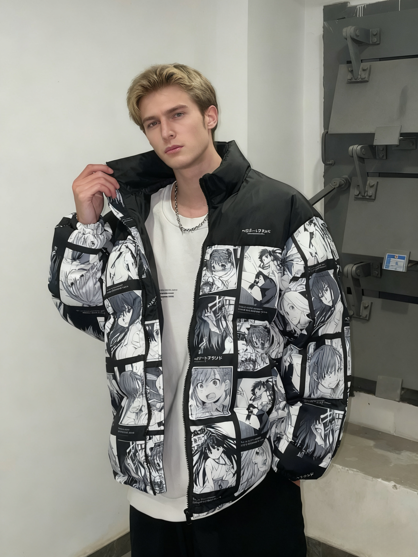 Railgun All-Over Print Puffer Jacket