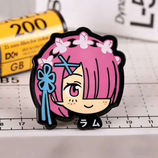 Rezero Rem Ram Metal Pin