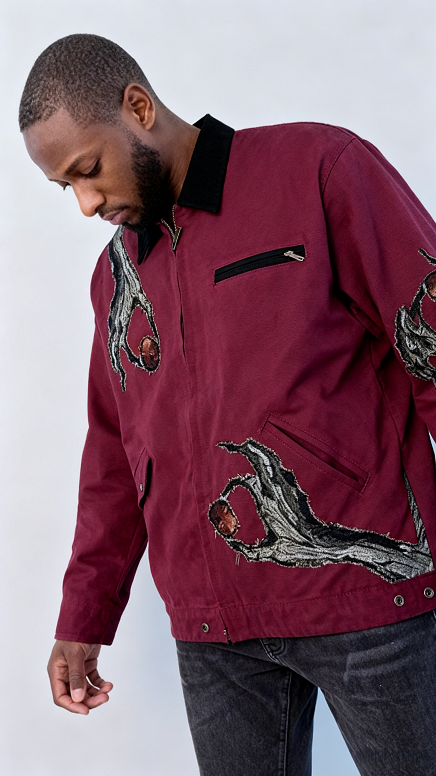 Sweat à capuche gothique à col en fourrure