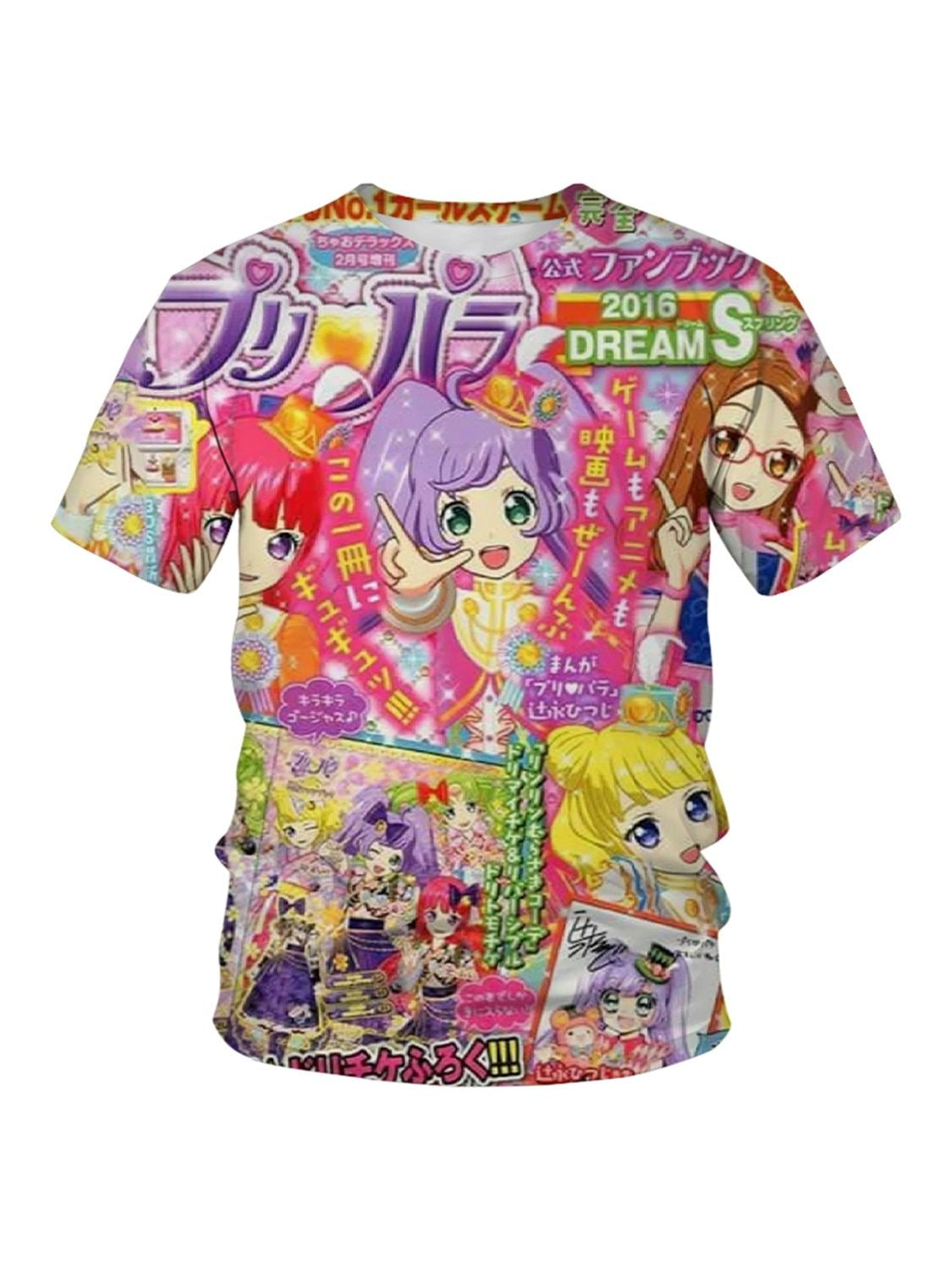 "Angelcore Idol" Vintage Anime All-Over Tee – Otaku Collectible Shirt
