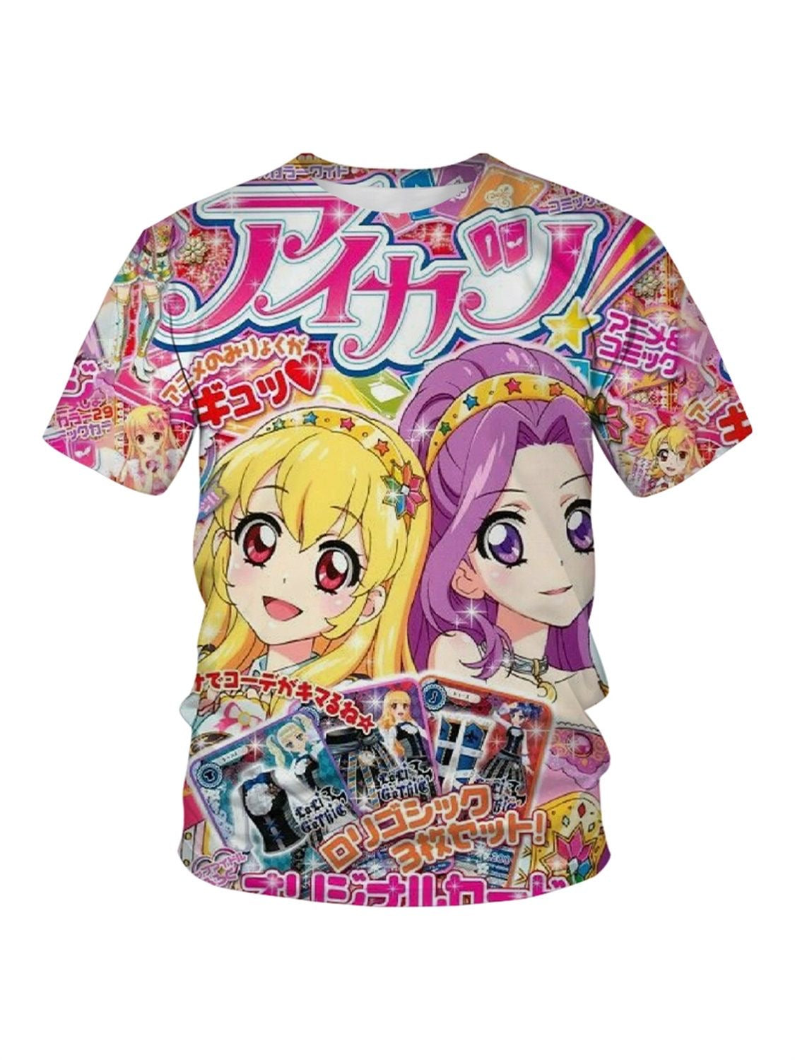 "Angelcore Idol" Vintage Anime All-Over Tee – Otaku Collectible Shirt