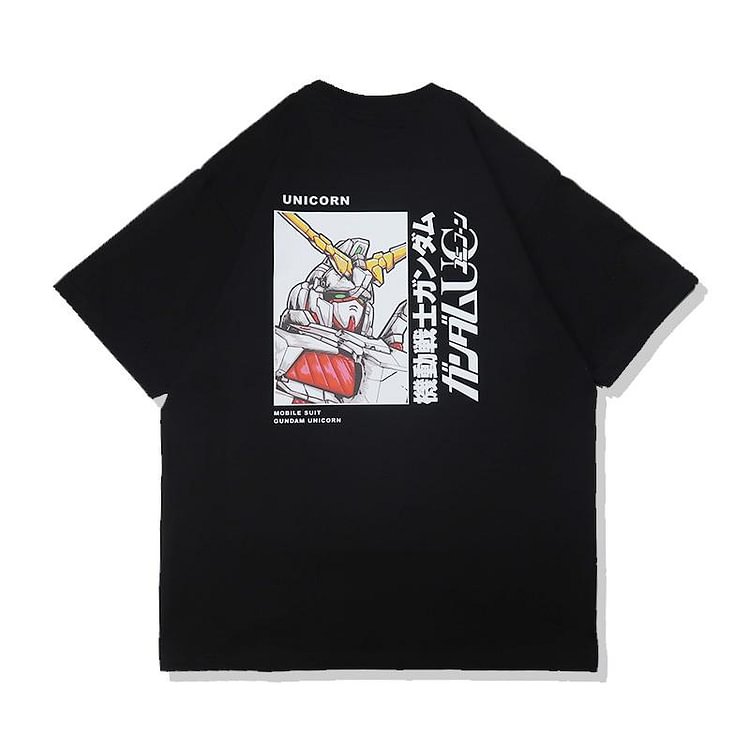 Camiseta de algodão puro Mobile Suit Gundam Unicorn