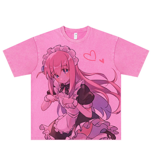 Camiseta de manga comprida Dandadan de algodão puro com estética fofa