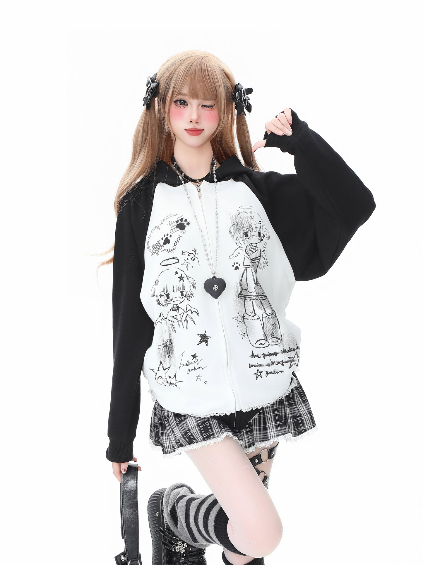 Camiseta de manga larga estética Dandadan de puro algodón