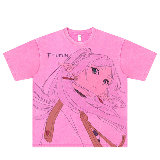 Frieren Anime Girl Kawaii T-shirt