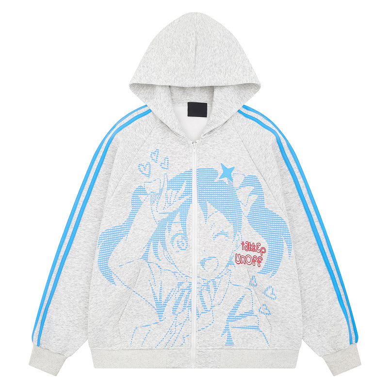 Love Live! Nico Yazawa Striped Hoodie Cardigan