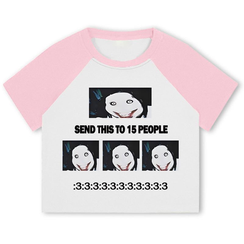 Puur katoenen Dandadan schattig esthetisch T-shirt met lange mouwen