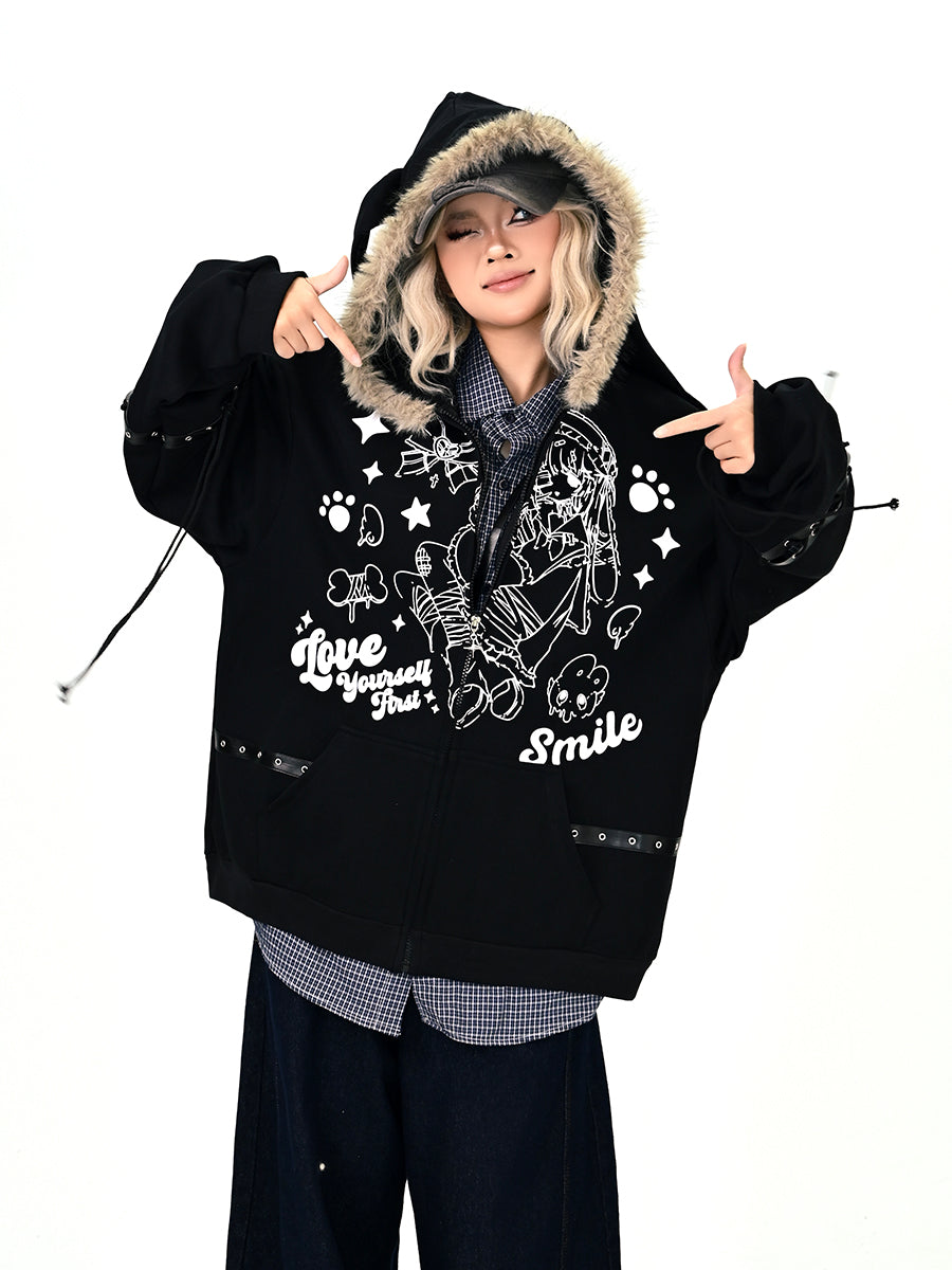Kawaii Bunny Ear Hoodie Cardigan