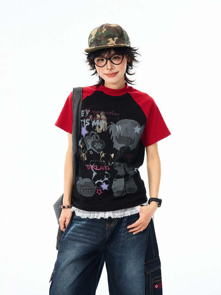 Camiseta de manga comprida Dandadan de algodão puro com estética fofa