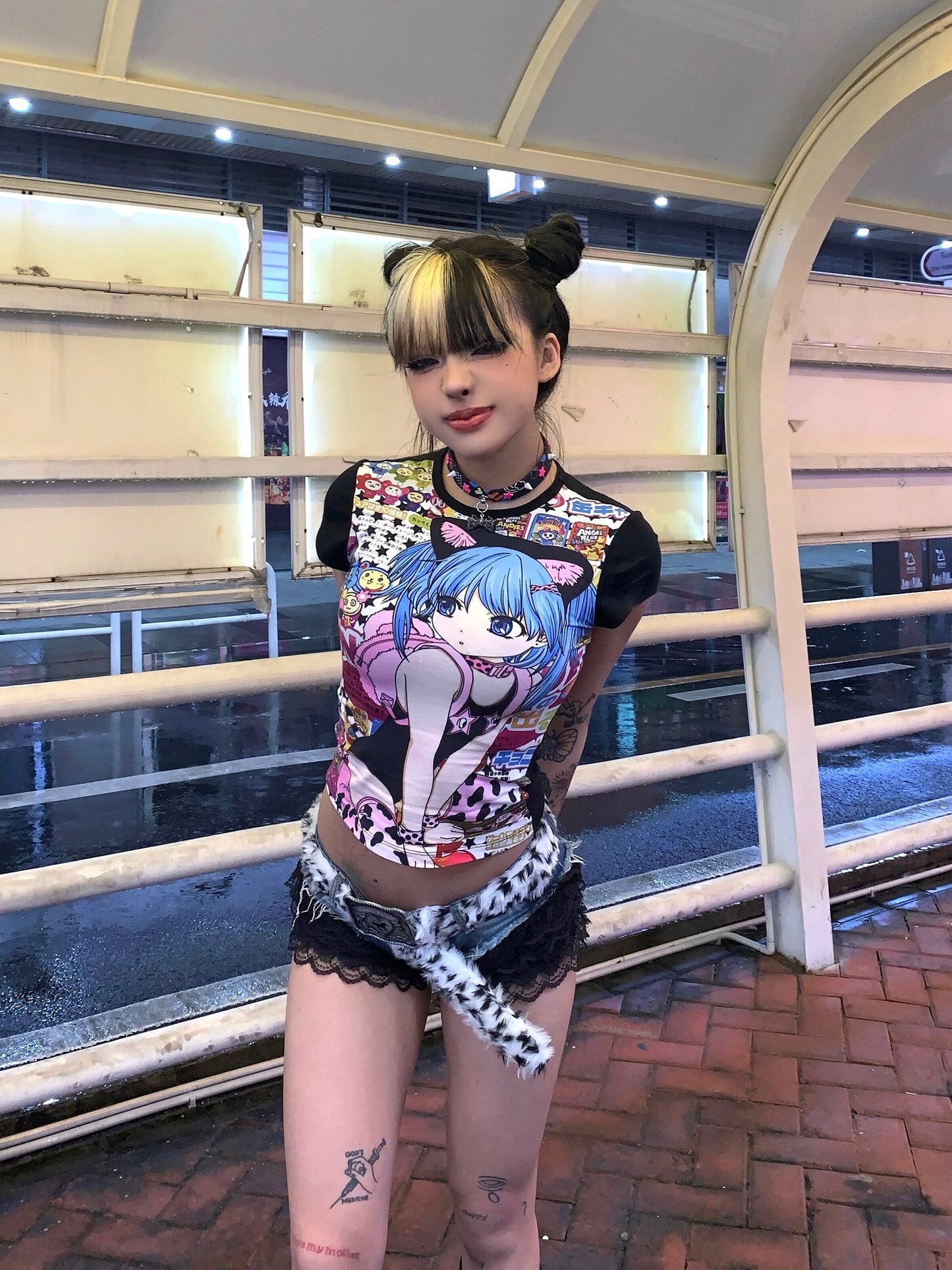 "Showa Dream Pop" Full Graphic Otaku T-Shirt – Vintage Idol Vibes