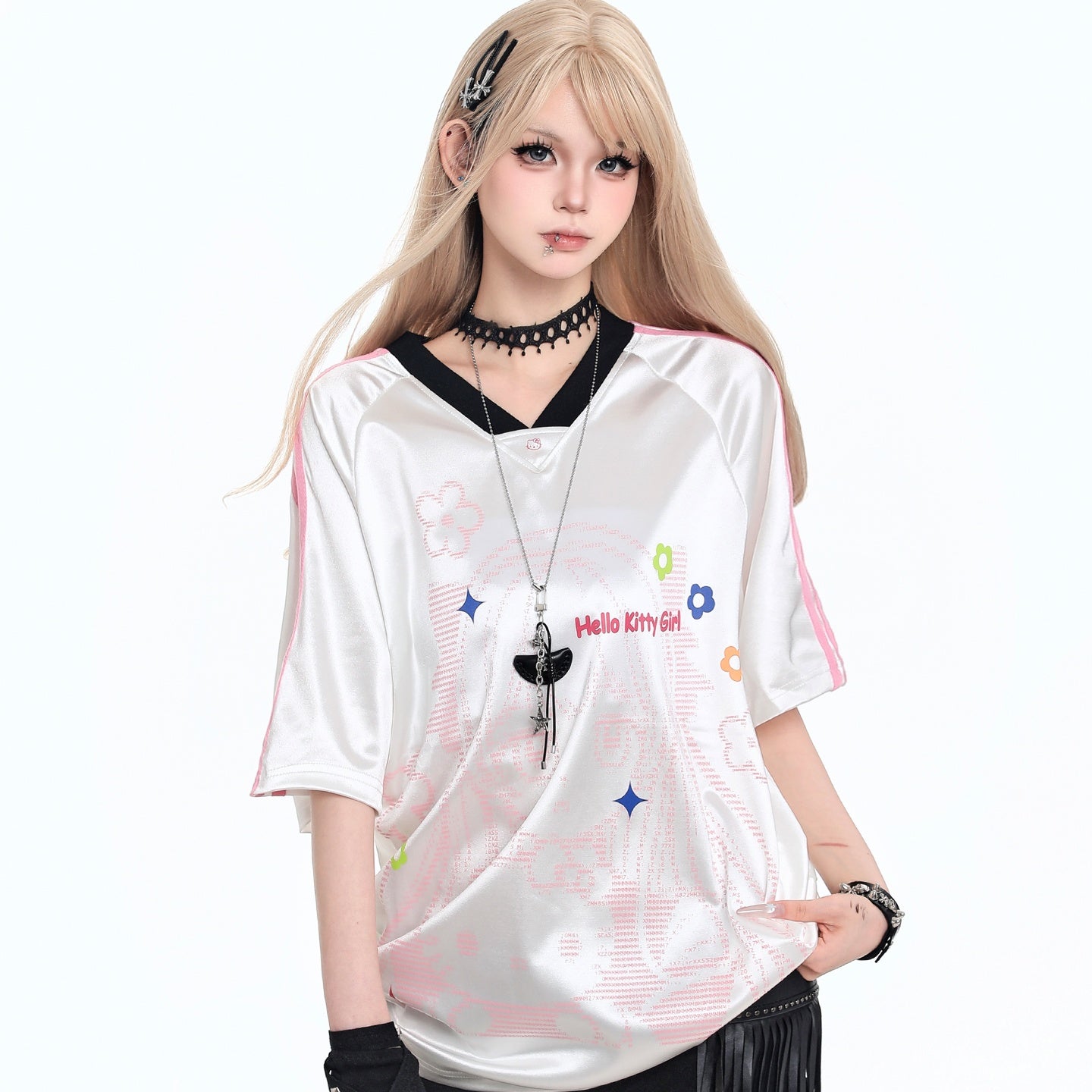 Camiseta de manga comprida Dandadan de algodão puro com estética fofa