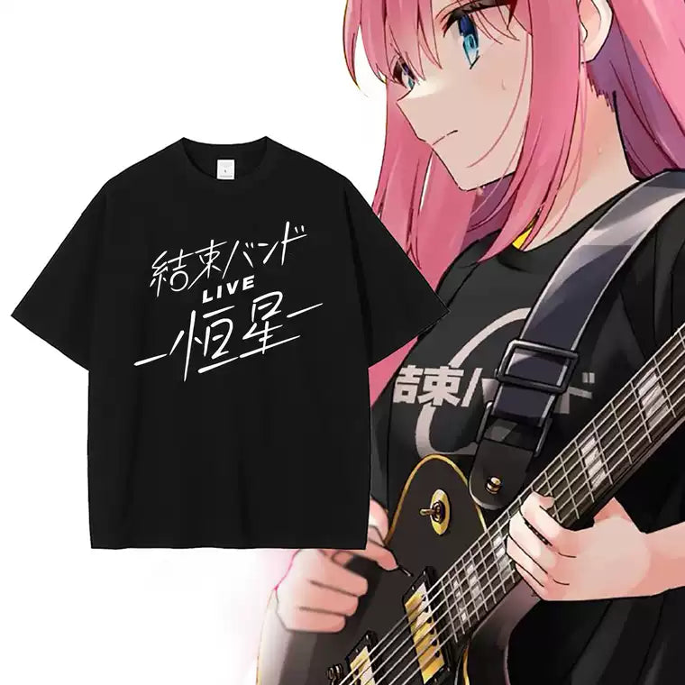 T-Shirt aus reiner Baumwolle von Bocchi The Rock Kessoku Band Live Kousei