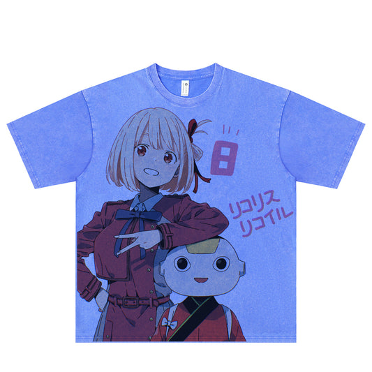 Lycoris Recoil Anime Girl Kawaii T-shirt