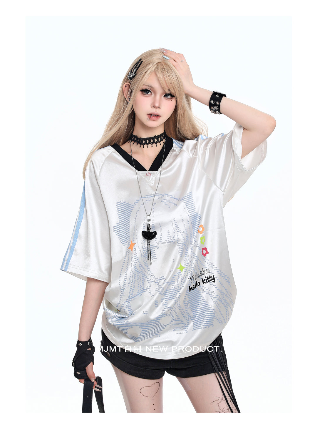 Camiseta de manga comprida Dandadan de algodão puro com estética fofa