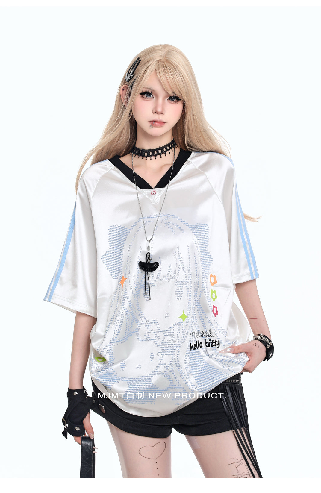 Camiseta de manga comprida Dandadan de algodão puro com estética fofa