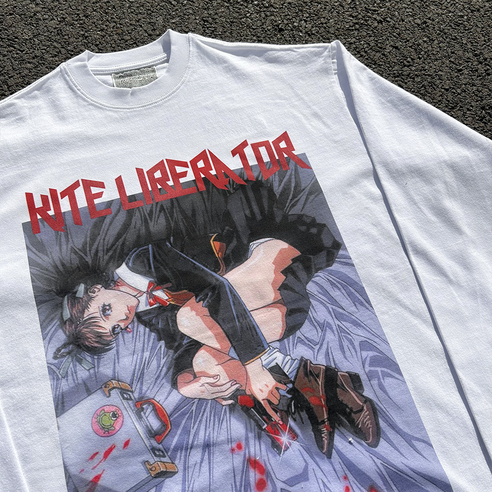 T-Shirt aus reiner Baumwolle mit Akira Cyberpunk Kaneda DTG-Druck