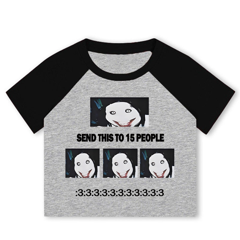 Puur katoenen Dandadan schattig esthetisch T-shirt met lange mouwen
