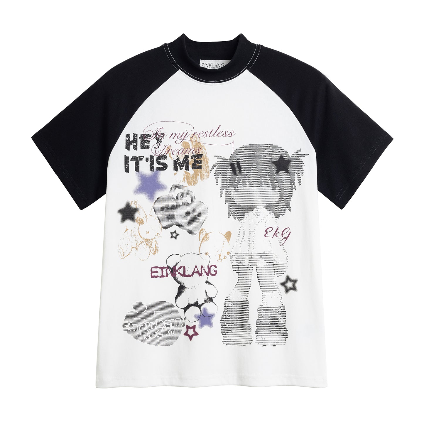 Camiseta de manga comprida Dandadan de algodão puro com estética fofa
