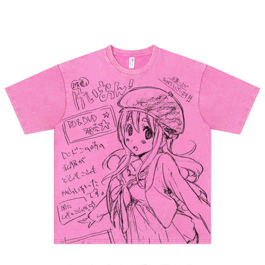 Camiseta de manga comprida Dandadan de algodão puro com estética fofa