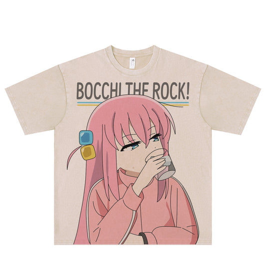 Camiseta de manga comprida Dandadan de algodão puro com estética fofa