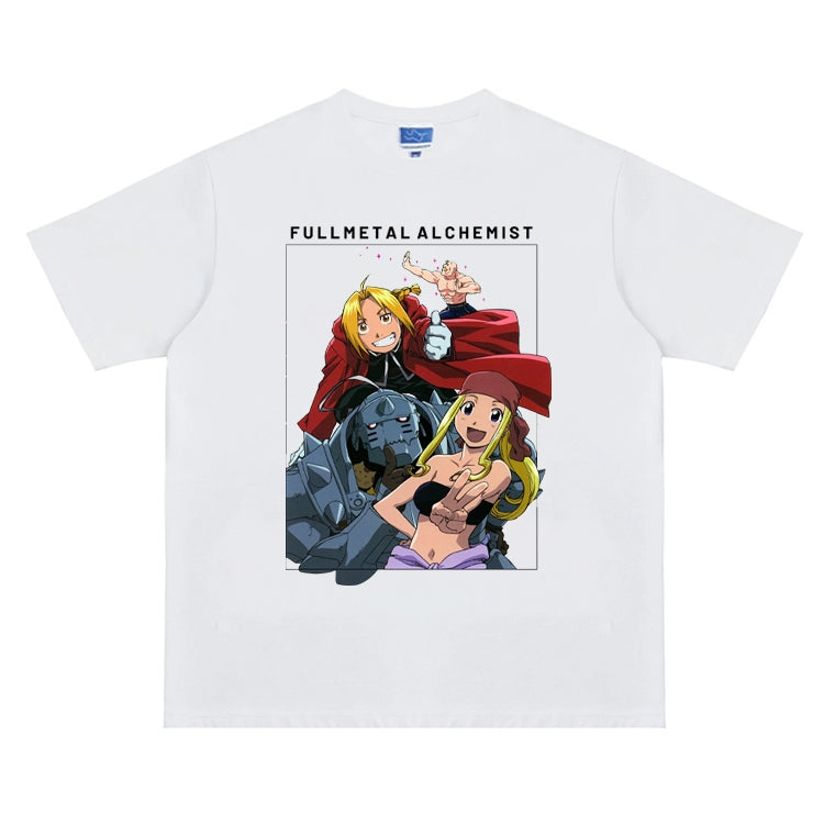 Camiseta Fullmetal Alchemist DTG com estampa de algodão puro