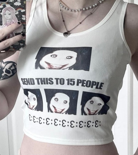 Puur katoenen Dandadan schattig esthetisch T-shirt met lange mouwen