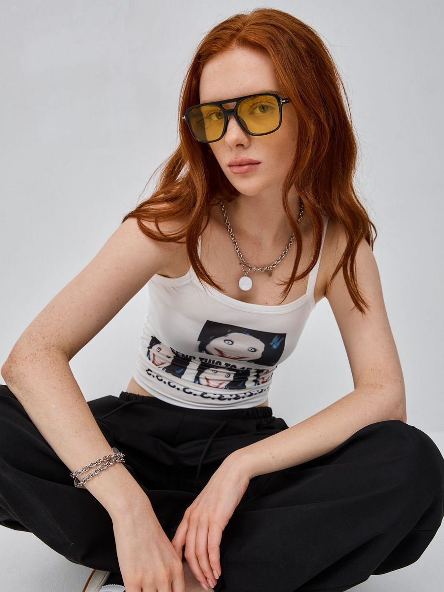 Puur katoenen Dandadan schattig esthetisch T-shirt met lange mouwen