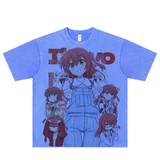 Camiseta de manga comprida Dandadan de algodão puro com estética fofa